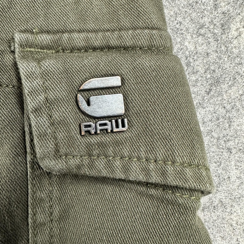 G-Star RAW Pants Mens 35x29 (Tag 32x32) Green Cargo 3D Regular Tapered Denim - Picture 11 of 16